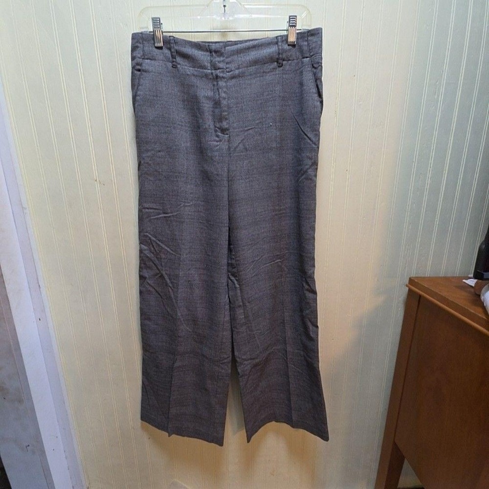 Madison Studio Dress Pants Womens 6 Gray Twill Check Stretch Pockets‎ Workwear